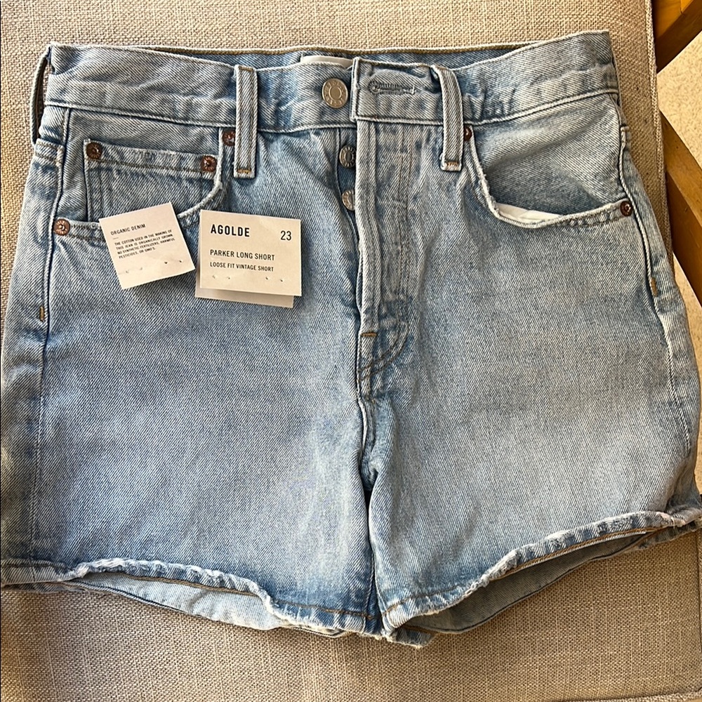 AGOLDE Women's Blue Denim Shorts